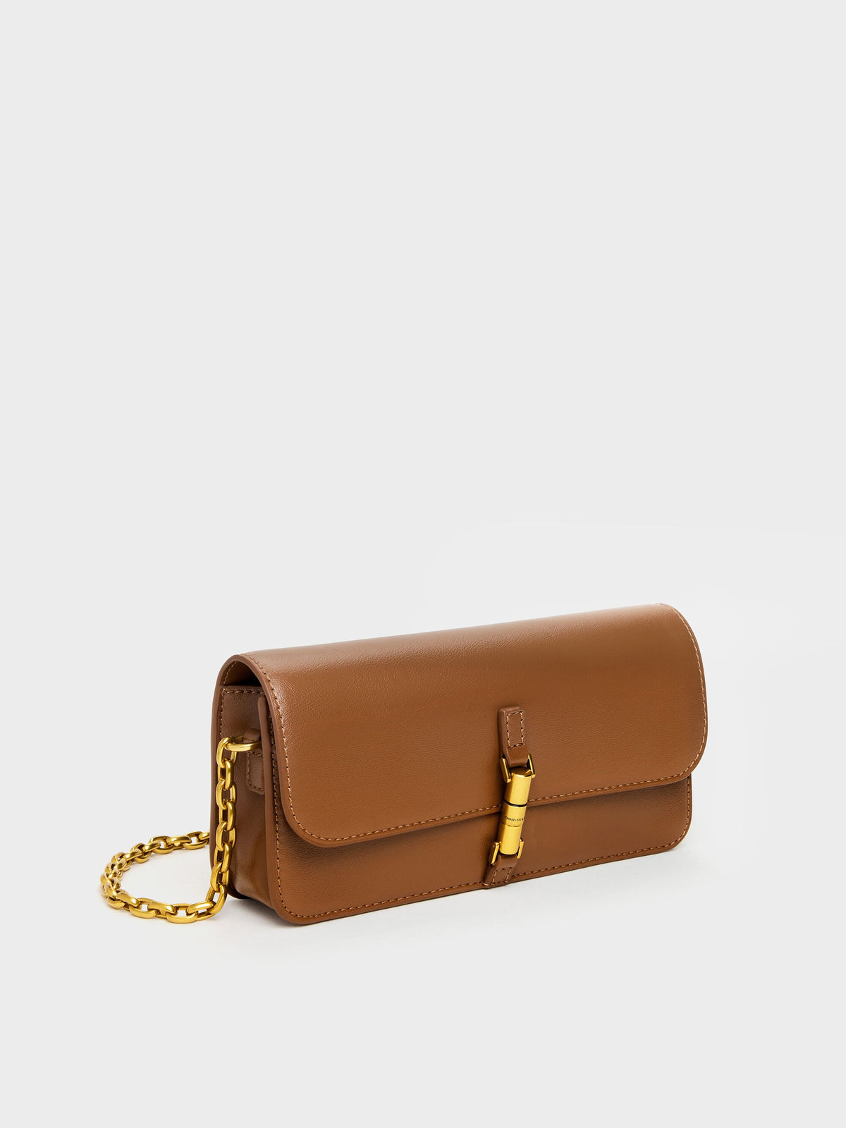 CHARLES & KEITH Signature / Cesia Wallet On Chain - Chocolate