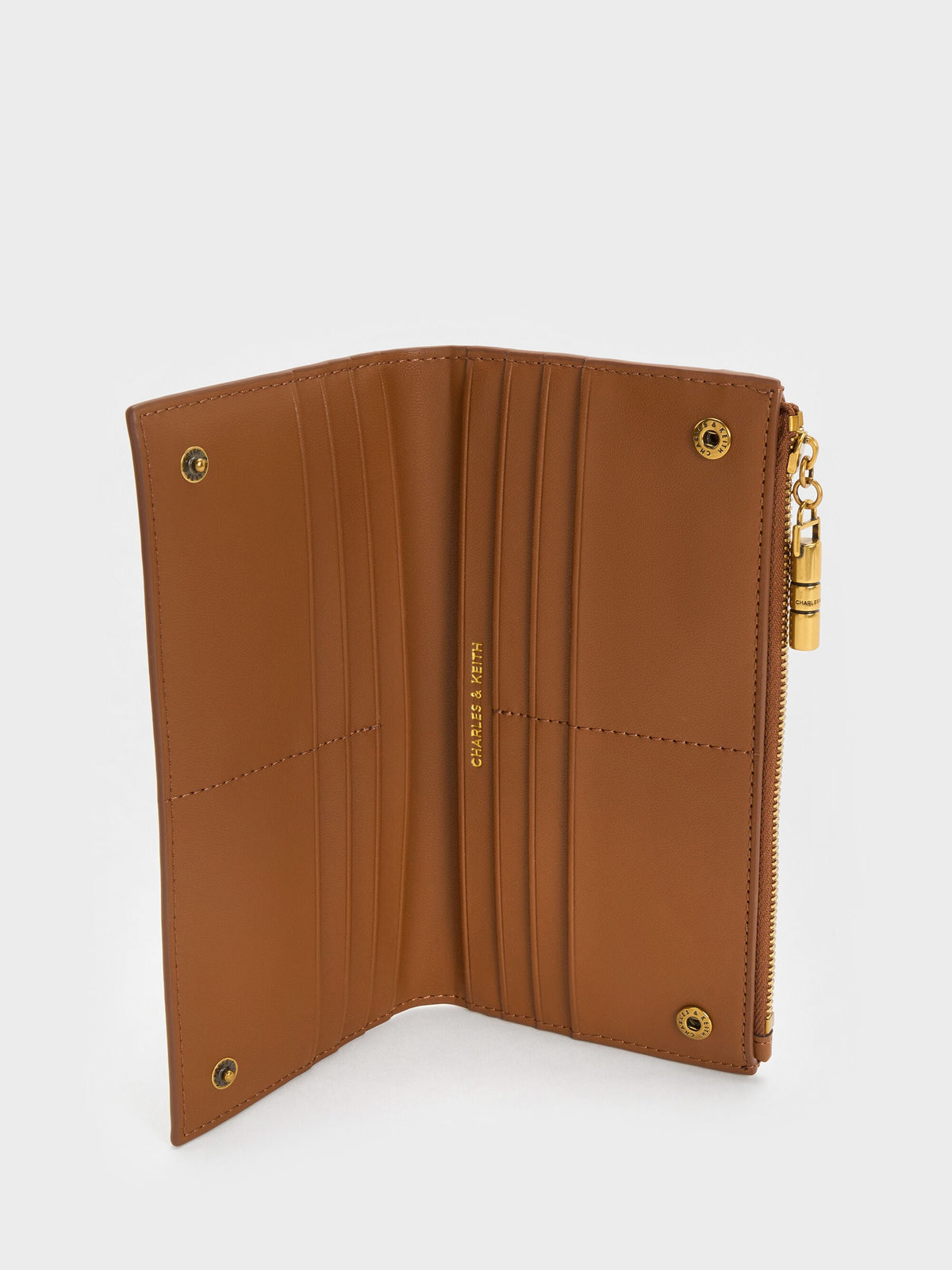 CHARLES & KEITH Great Value / Cesia Top-Zip Long Wallet - Chocolate