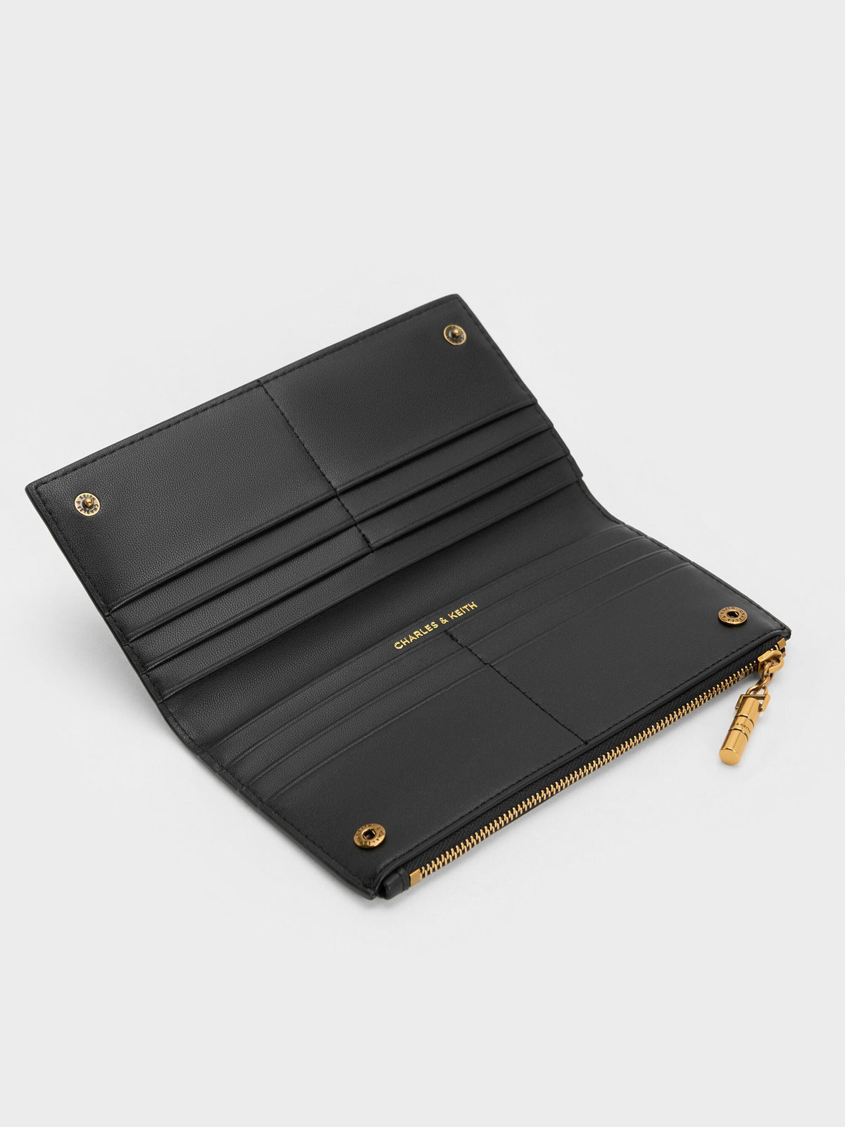 CHARLES & KEITH Exclusive / Cesia Top-Zip Long Wallet - Black