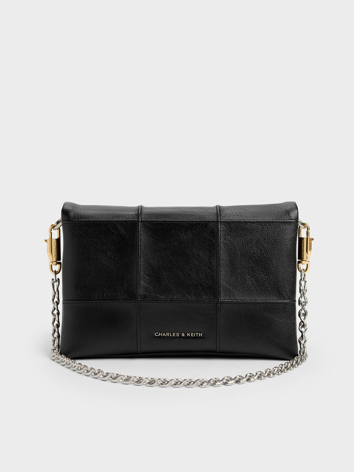CHARLES & KEITH Popular / Delfina Quilted Wallet On Chain - Black