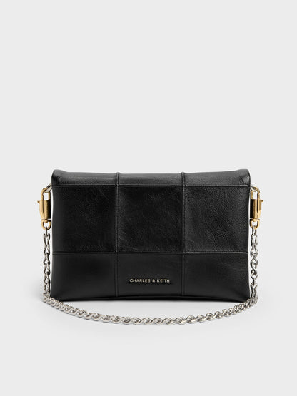 CHARLES & KEITH Popular / Delfina Quilted Wallet On Chain - Black