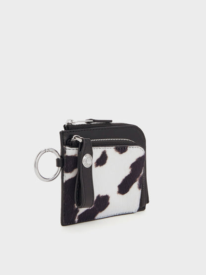 CHARLES & KEITH Discount / Vega Furry Cow-Print Zip-Around Pouch - Multi