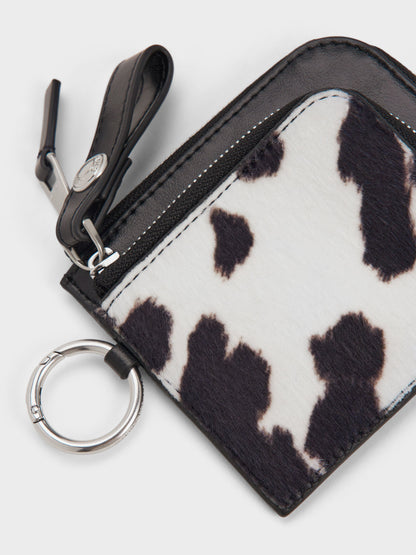 CHARLES & KEITH Discount / Vega Furry Cow-Print Zip-Around Pouch - Multi