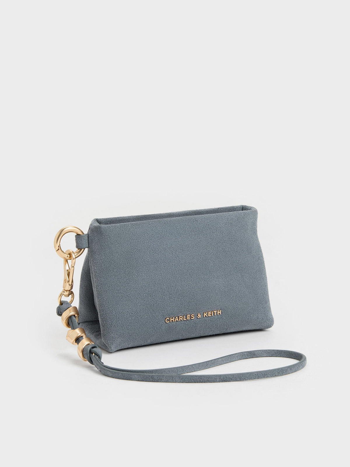 CHARLES & KEITH Sale / Zephyr Metallic-Accent Wristlet - Smoky Blue