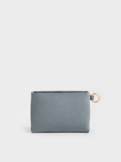 CHARLES & KEITH Sale / Zephyr Metallic-Accent Wristlet - Smoky Blue