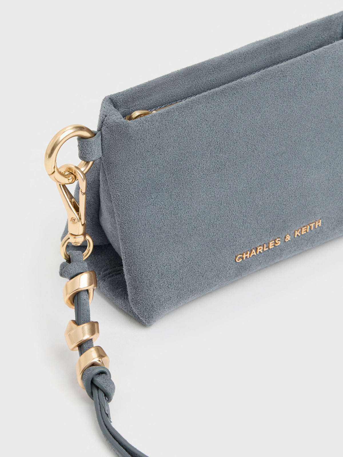 CHARLES & KEITH Sale / Zephyr Metallic-Accent Wristlet - Smoky Blue