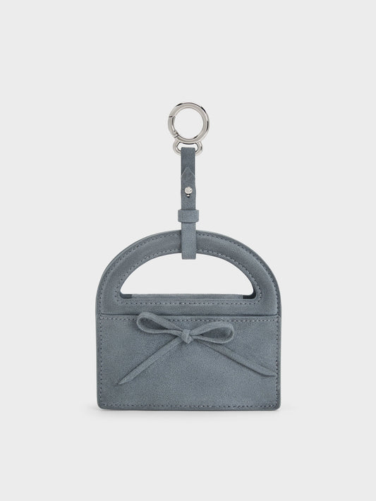 CHARLES & KEITH Everyday / Reese Bow Top Handle Wristlet - Smoky Blue