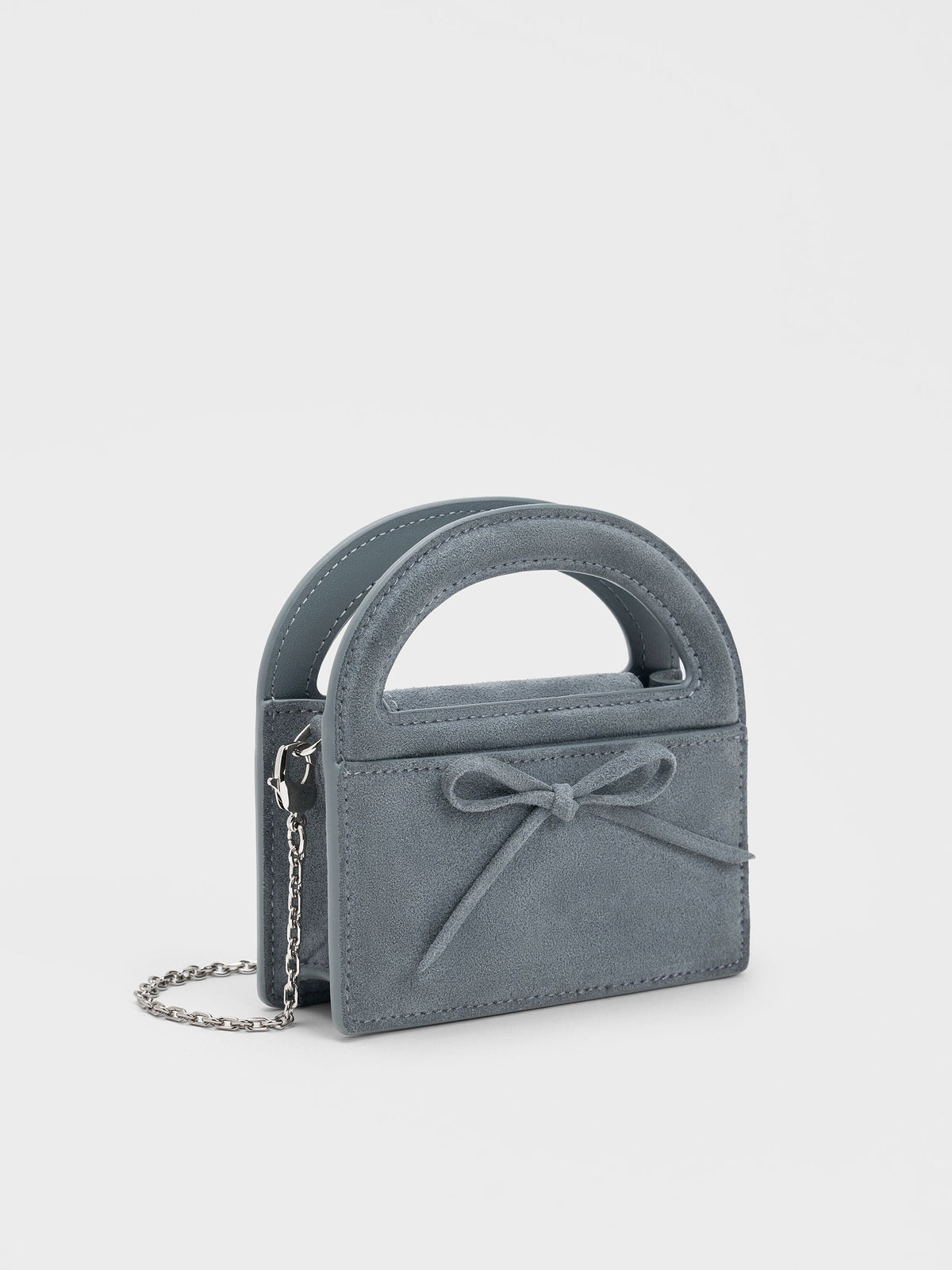 CHARLES & KEITH Everyday / Reese Bow Top Handle Wristlet - Smoky Blue