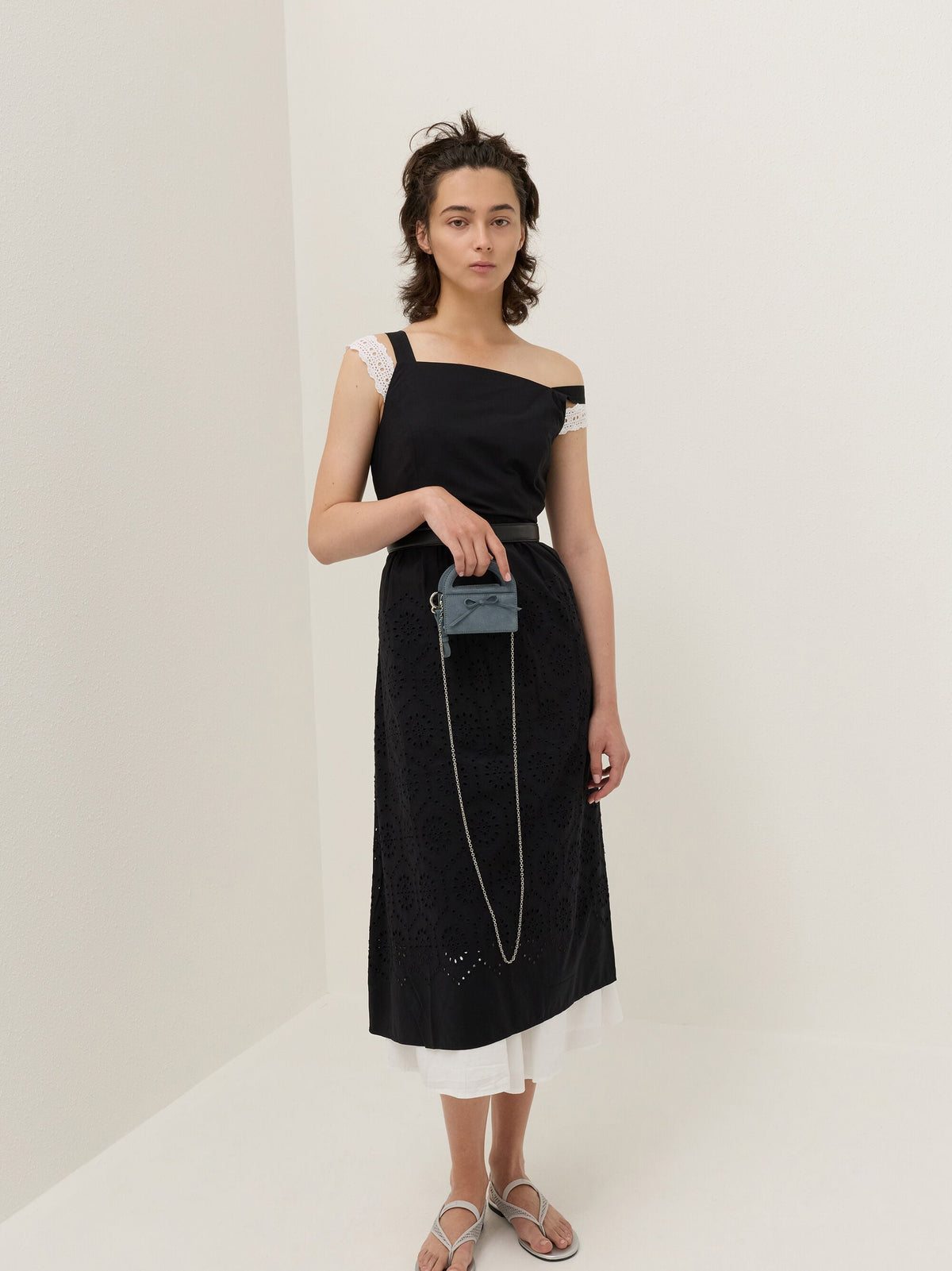 CHARLES & KEITH Everyday / Reese Bow Top Handle Wristlet - Smoky Blue