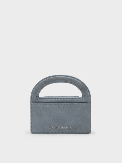 CHARLES & KEITH Everyday / Reese Bow Top Handle Wristlet - Smoky Blue