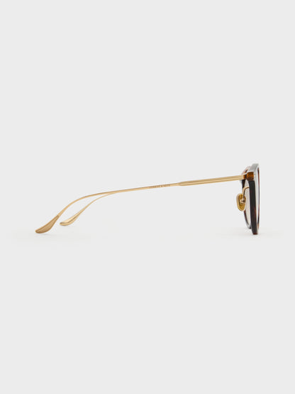 CHARLES & KEITH Discount / Minnow Metal-Rim Round Sunglasses - T. Shell