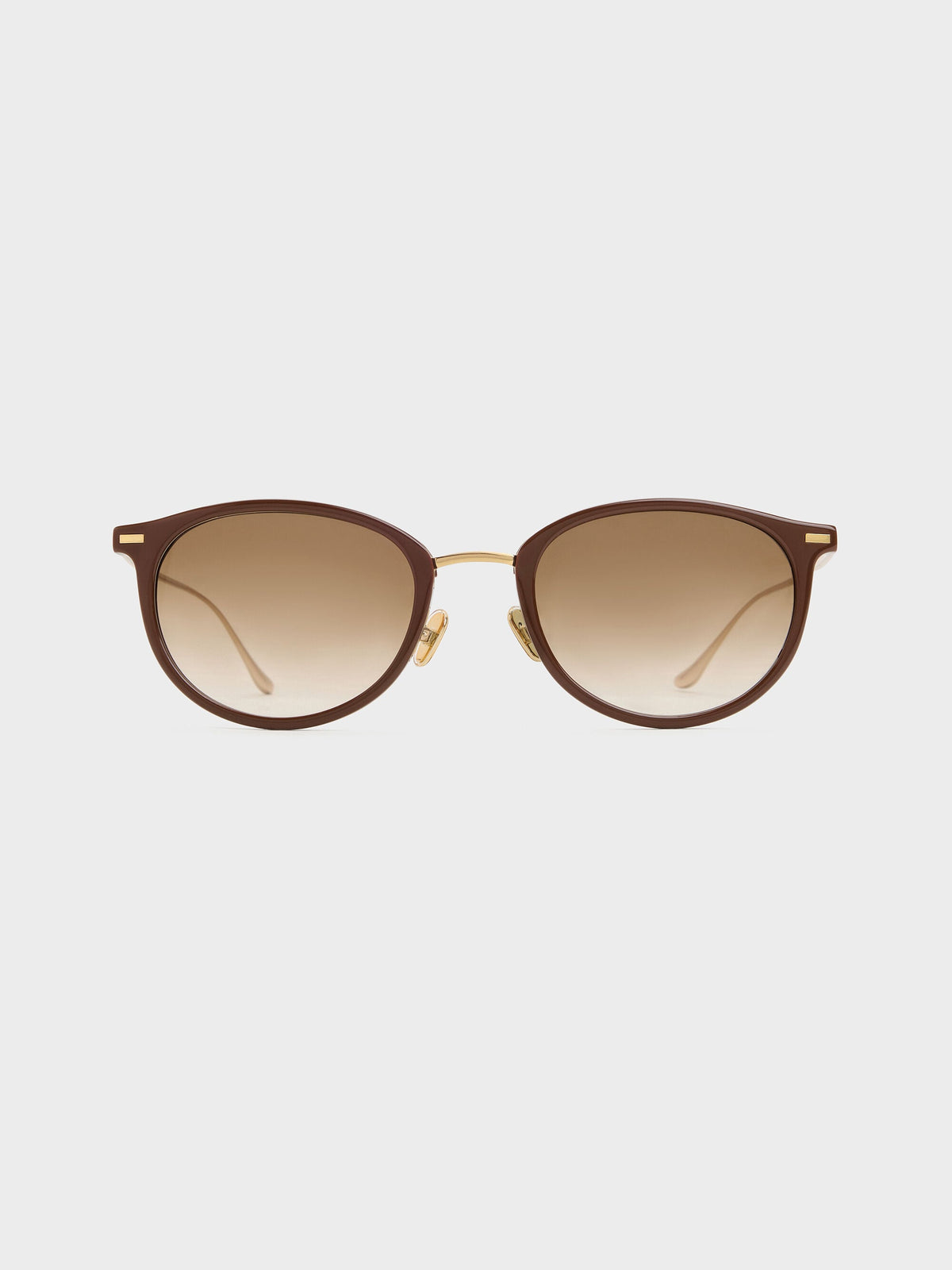 CHARLES & KEITH Exclusive / Minnow Metal-Rim Round Sunglasses - Pecan Brown
