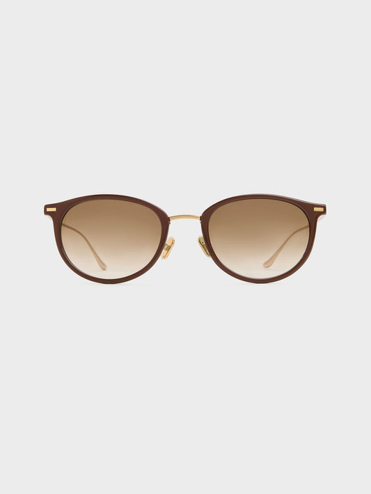 CHARLES & KEITH Exclusive / Minnow Metal-Rim Round Sunglasses - Pecan Brown