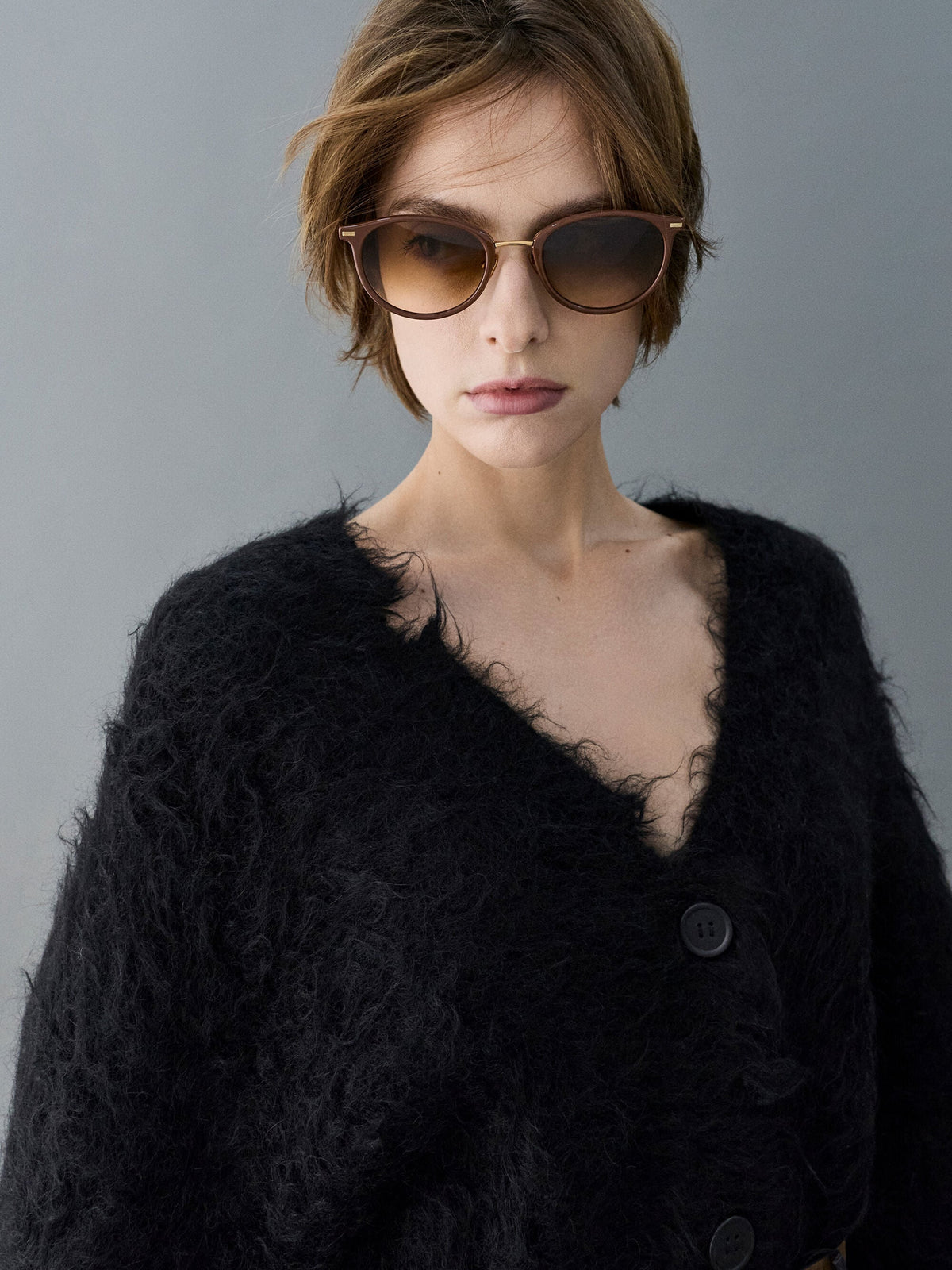 CHARLES & KEITH Exclusive / Minnow Metal-Rim Round Sunglasses - Pecan Brown