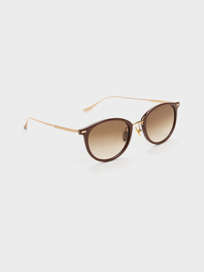 CHARLES & KEITH Exclusive / Minnow Metal-Rim Round Sunglasses - Pecan Brown