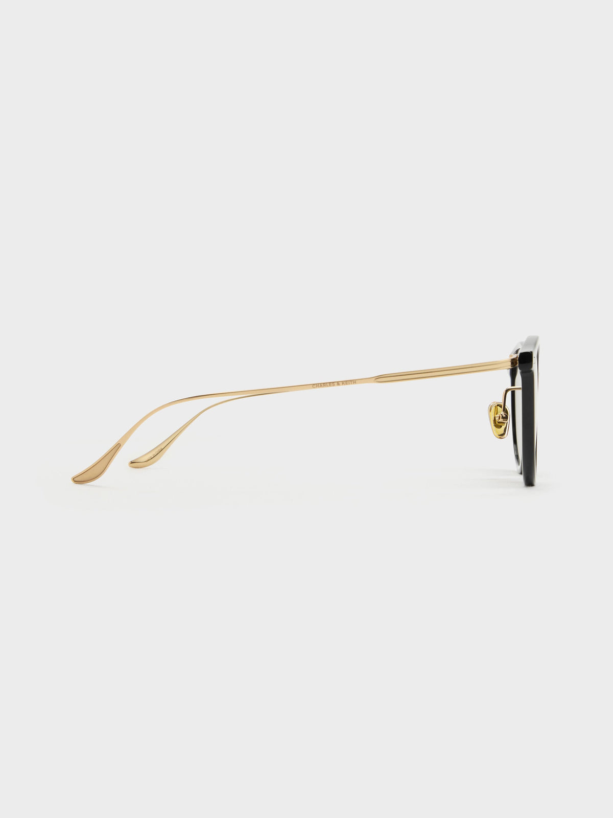CHARLES & KEITH Value / Minnow Metal-Rim Round Sunglasses - Black