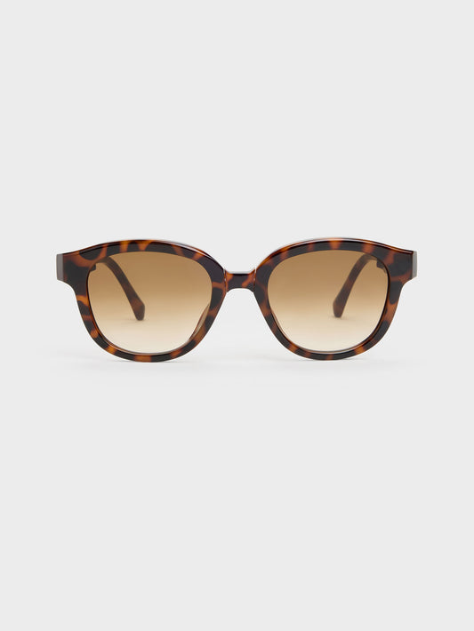 CHARLES & KEITH Popular / Brea Round Sunglasses - T. Shell
