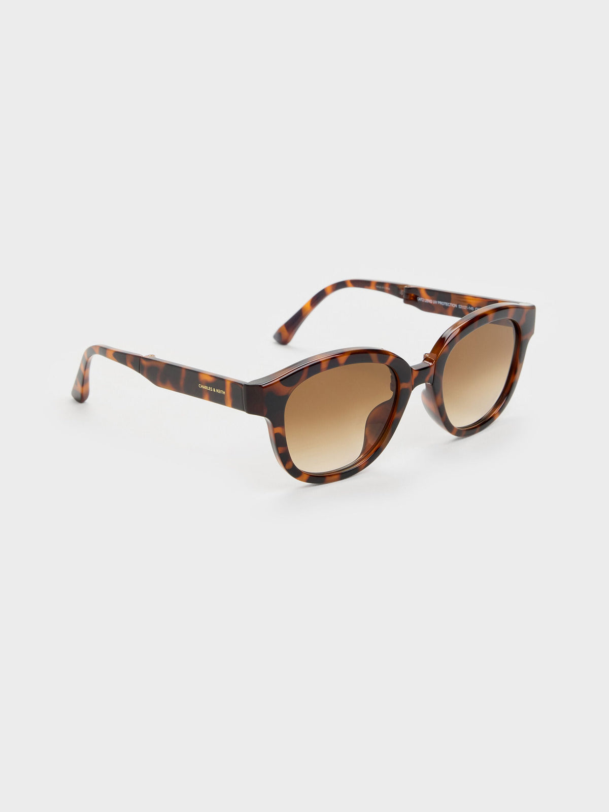 CHARLES & KEITH Popular / Brea Round Sunglasses - T. Shell