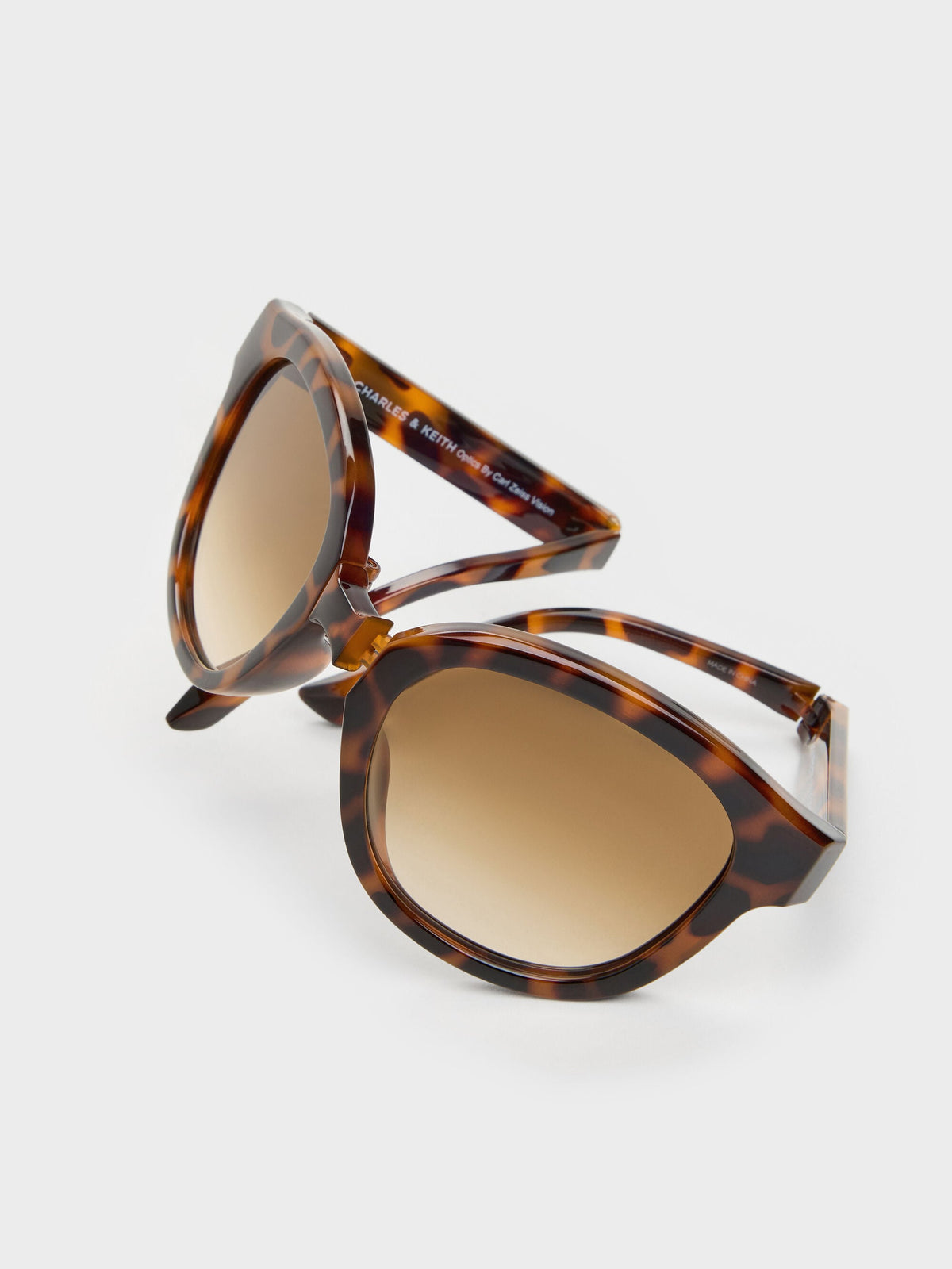 CHARLES & KEITH Popular / Brea Round Sunglasses - T. Shell