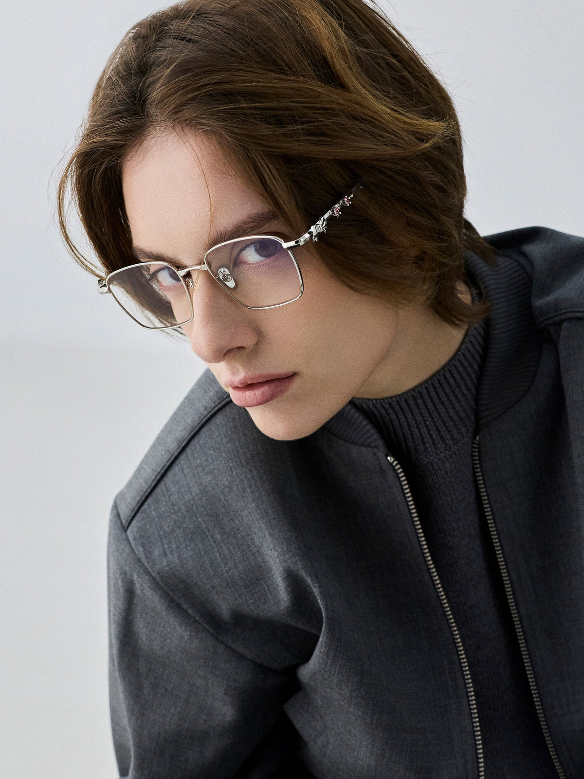 CHARLES & KEITH Featured / Paige Clear Rectangular Sunglasses - Silver