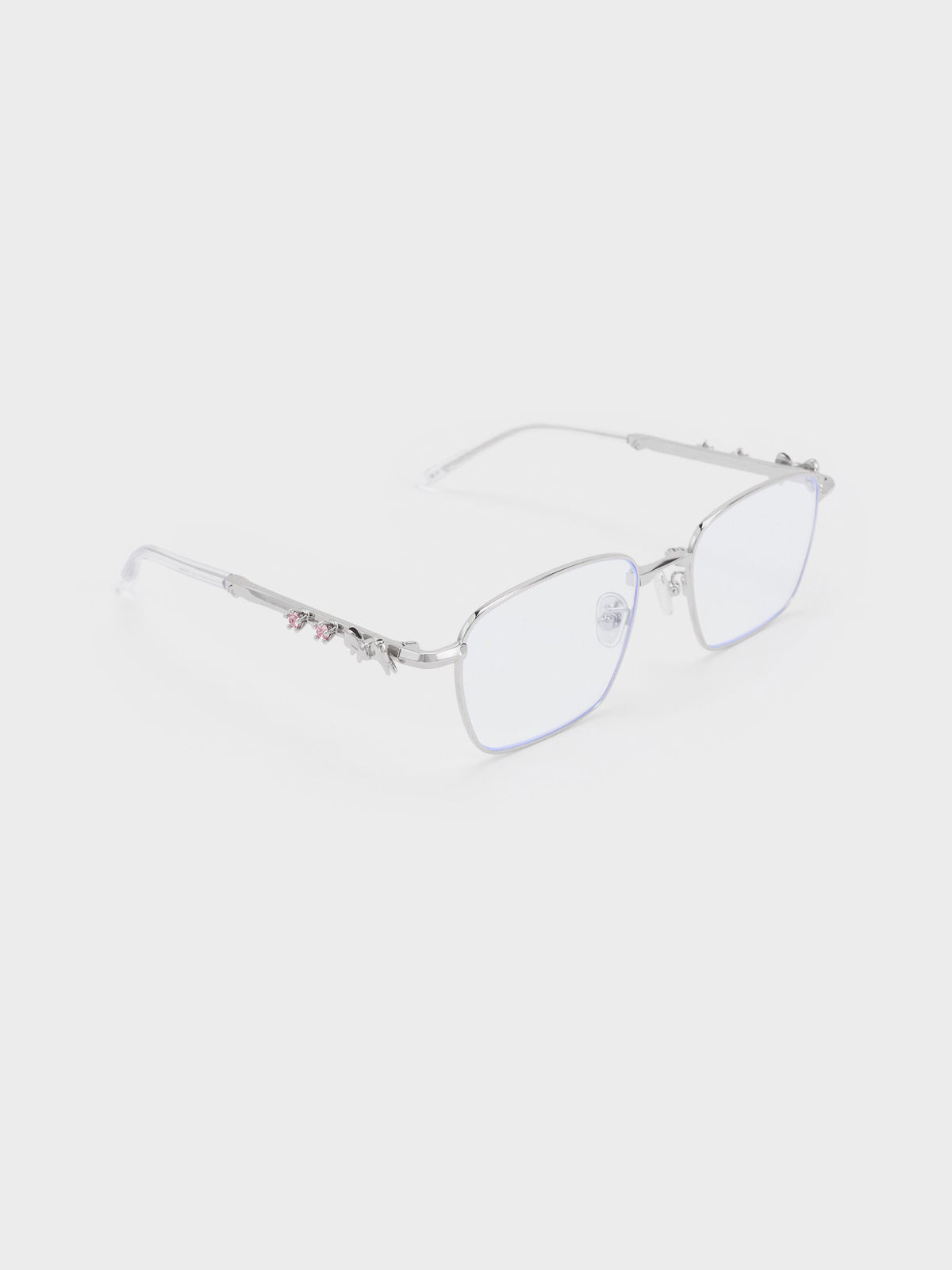 CHARLES & KEITH Featured / Paige Clear Rectangular Sunglasses - Silver