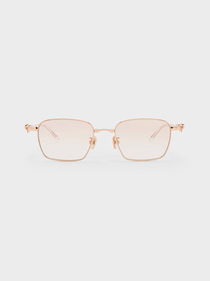 CHARLES & KEITH Best Price / Paige Rectangular Sunglasses - Rose Gold