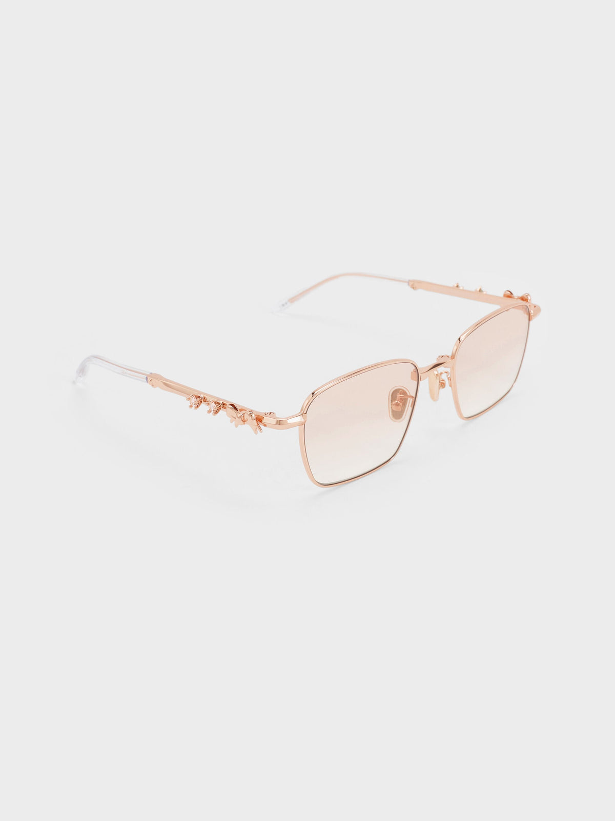 CHARLES & KEITH Best Price / Paige Rectangular Sunglasses - Rose Gold
