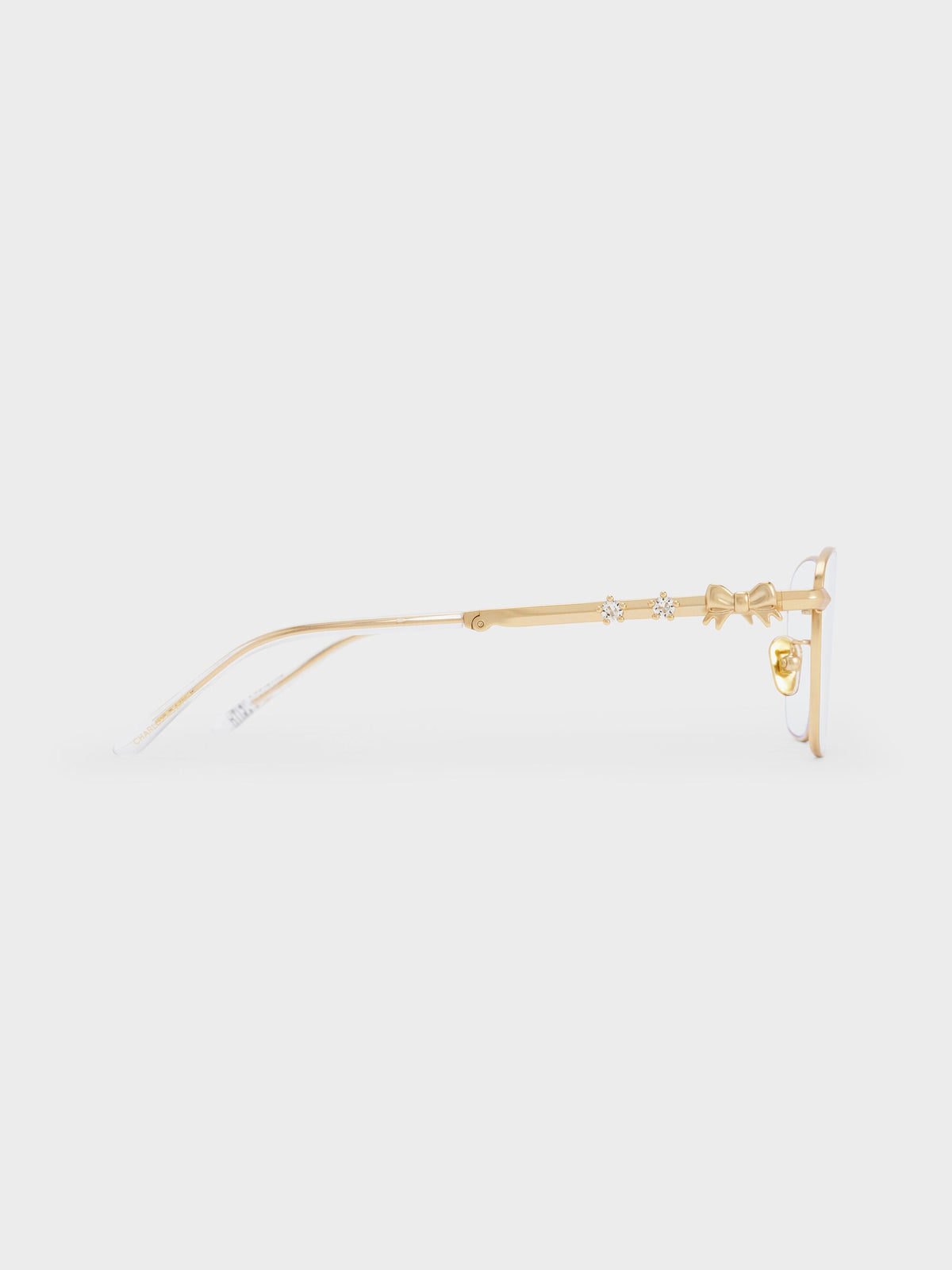 CHARLES & KEITH Everyday / Paige Clear Rectangular Sunglasses - Brush Gold