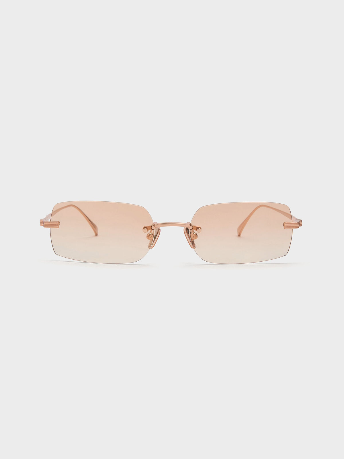 CHARLES & KEITH Customer Favorite / Easton Rimless Rectangular Sunglasses - Rose Gold