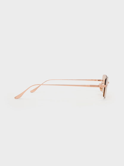 CHARLES & KEITH Customer Favorite / Easton Rimless Rectangular Sunglasses - Rose Gold