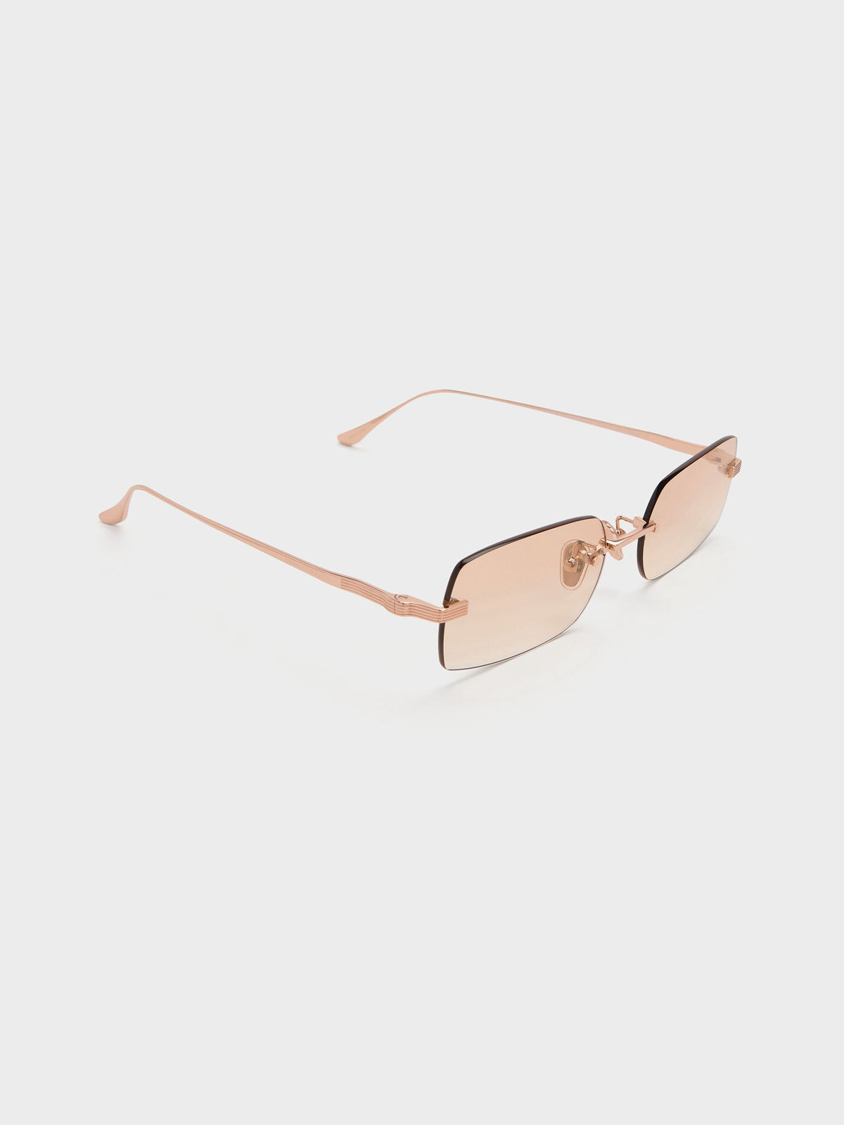 CHARLES & KEITH Customer Favorite / Easton Rimless Rectangular Sunglasses - Rose Gold