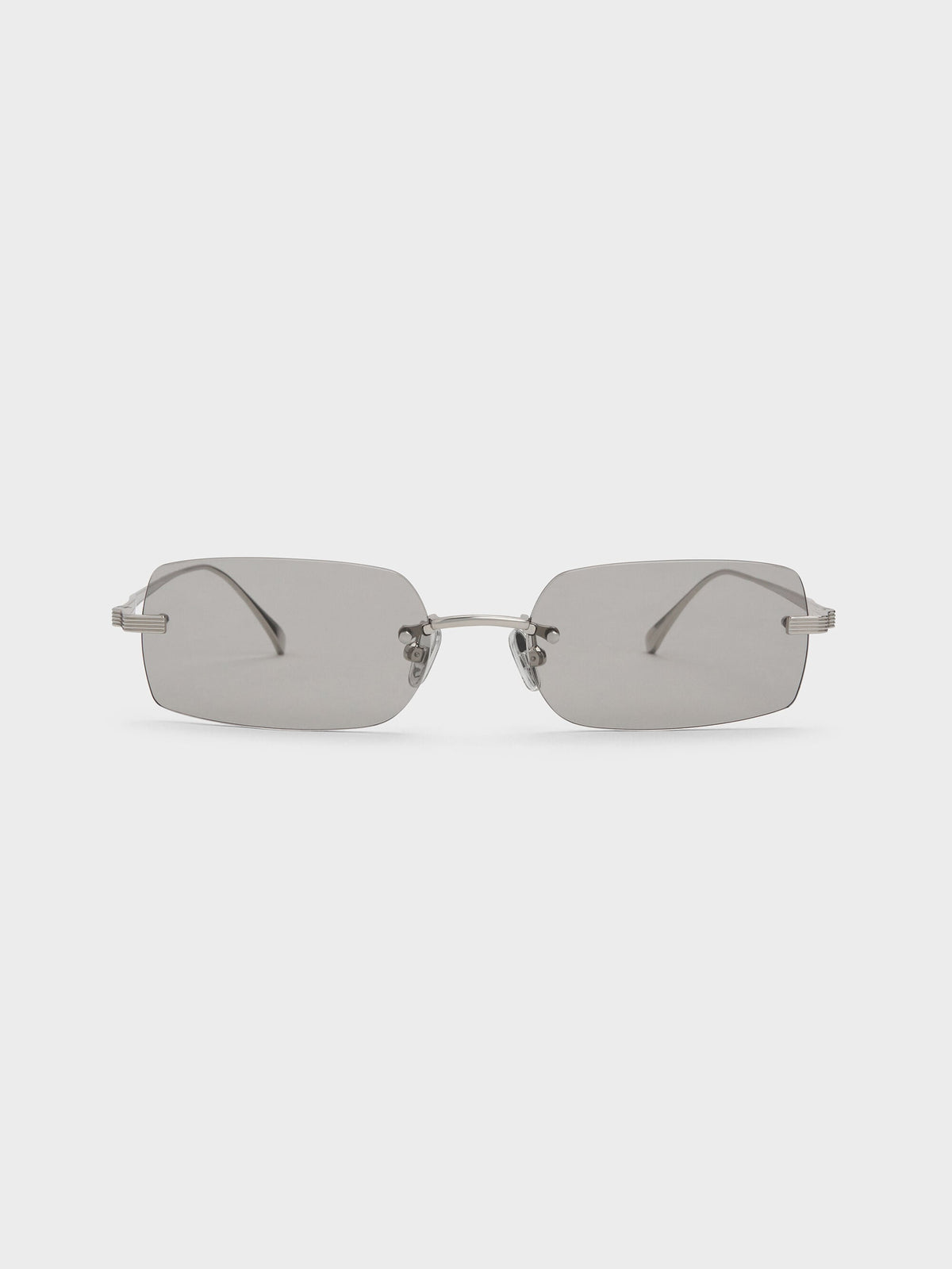 CHARLES & KEITH Recommended / Easton Rimless Rectangular Sunglasses - Silver