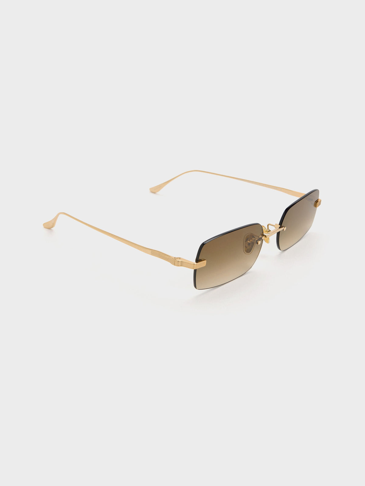 CHARLES & KEITH New / Easton Rimless Rectangular Sunglasses - Gold