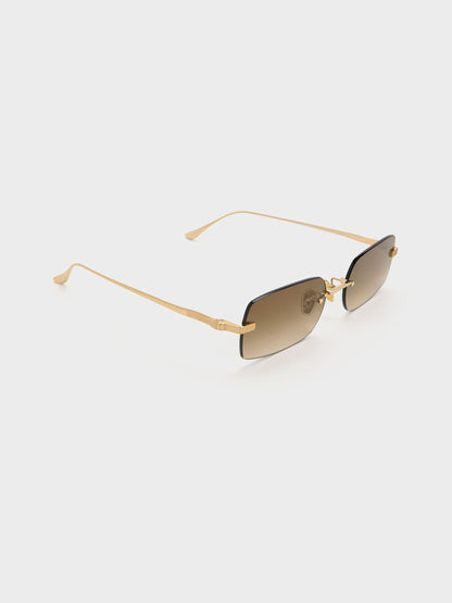 CHARLES & KEITH New / Easton Rimless Rectangular Sunglasses - Gold