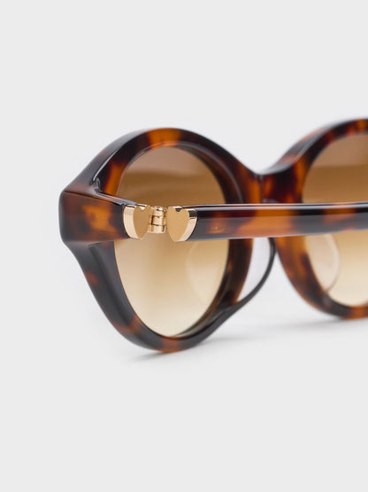 CHARLES & KEITH Deals / Pecola Oval Sunglasses - T. Shell