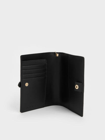 CHARLES & KEITH Great Value / Rey Heart Belted Passport Holder - Black