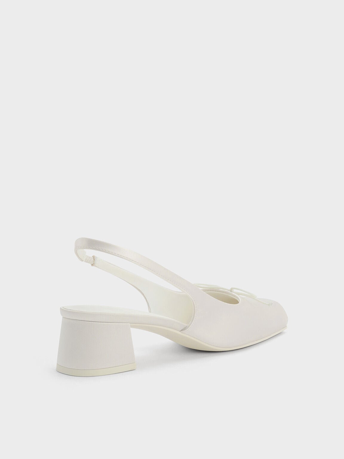 CHARLES & KEITH Special Offer / Sadira Satin Slingback Pumps - Chalk