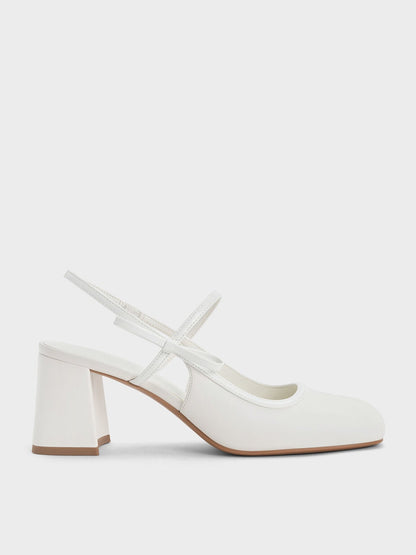CHARLES & KEITH Exclusive / Bow Slingback Mary Jane Pumps - White