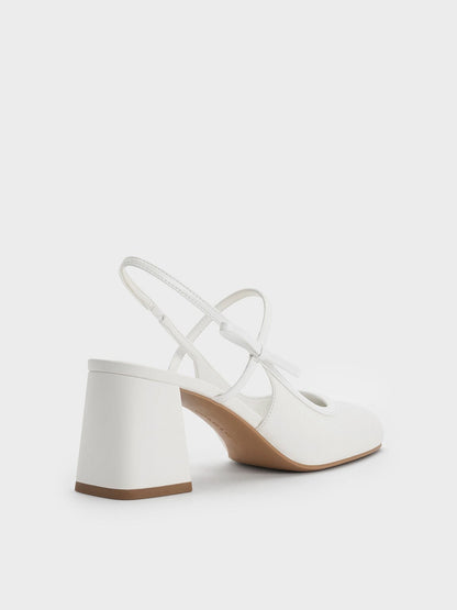 CHARLES & KEITH Exclusive / Bow Slingback Mary Jane Pumps - White