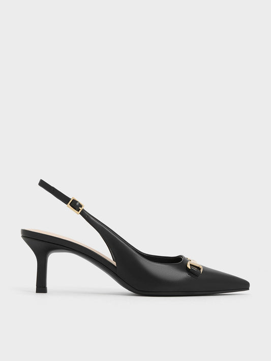 CHARLES & KEITH New / Leslie Slingback Pumps - Black