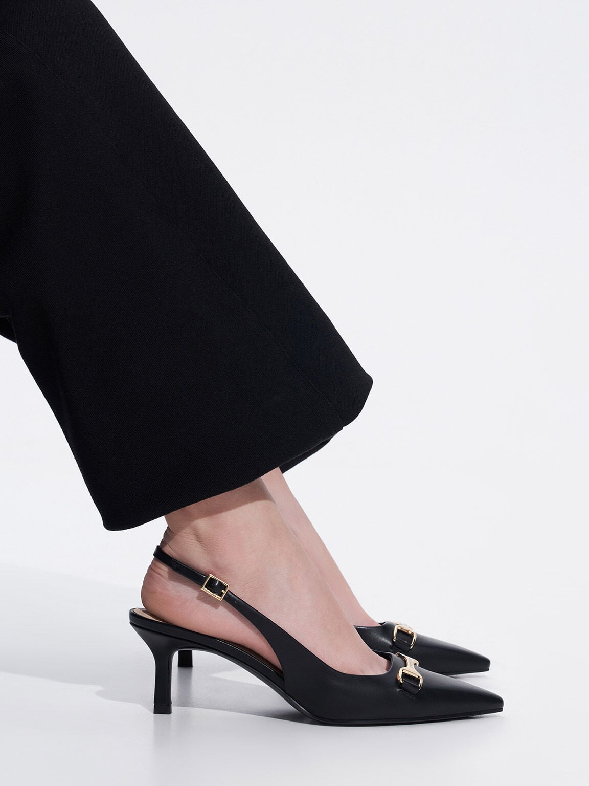 CHARLES & KEITH New / Leslie Slingback Pumps - Black