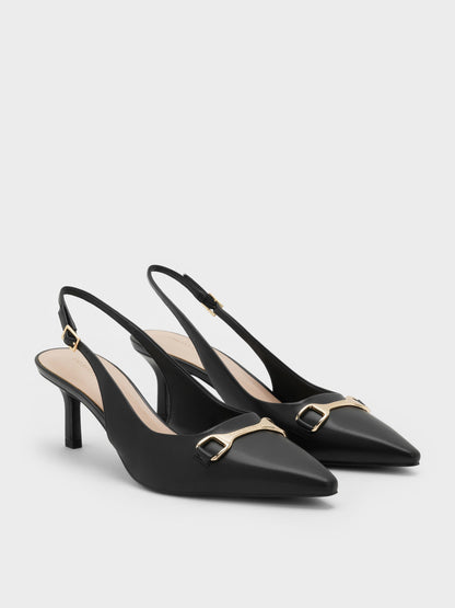 CHARLES & KEITH New / Leslie Slingback Pumps - Black