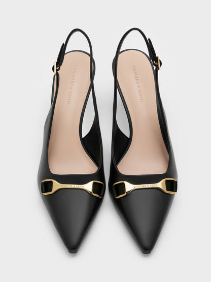 CHARLES & KEITH New / Leslie Slingback Pumps - Black