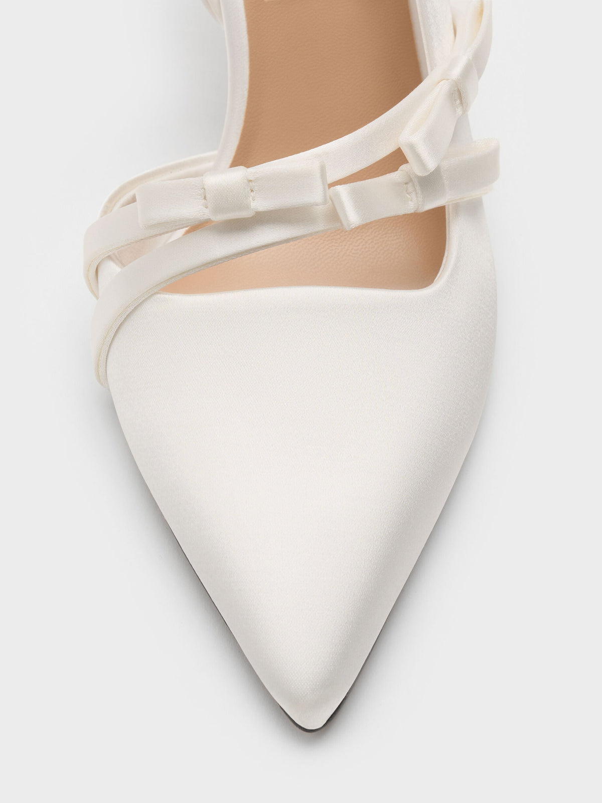 CHARLES & KEITH Deals / Jessy Bow Slingback Pumps - White