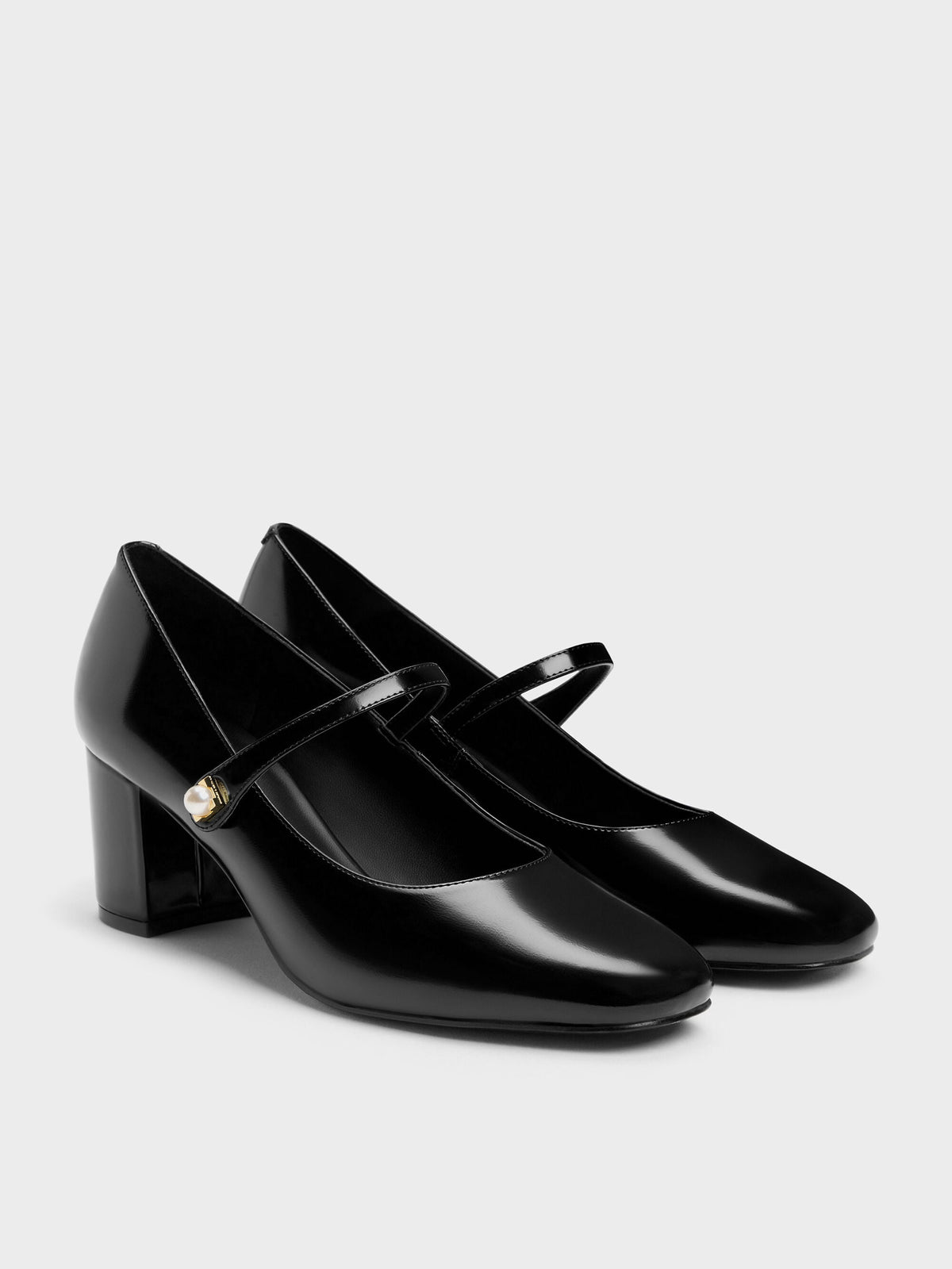 CHARLES & KEITH Latest / Marie Pearl Mary Jane Pumps - Black Box