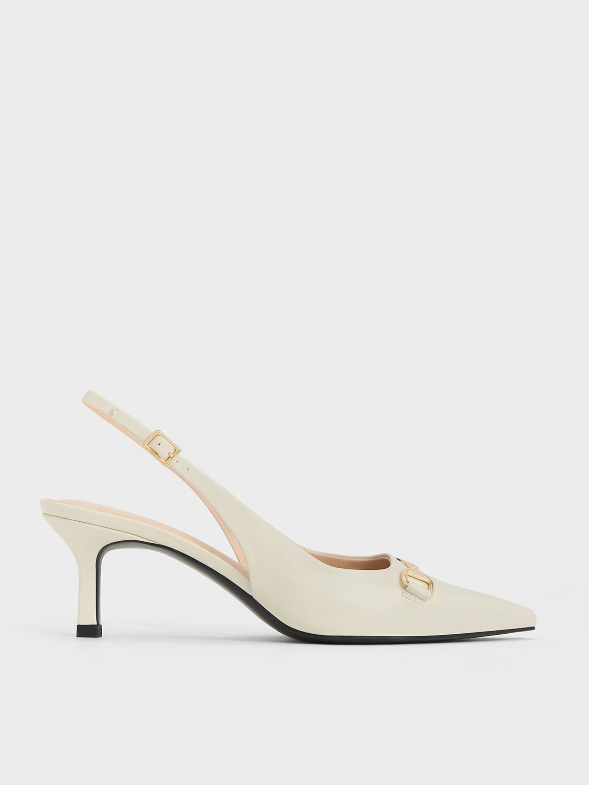 CHARLES & KEITH Premium / Leslie Slingback Pumps - Chalk
