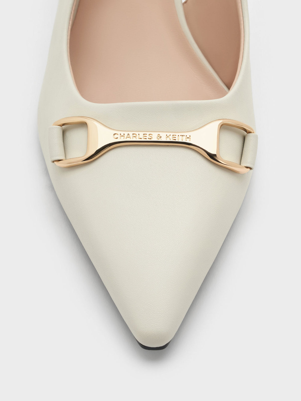 CHARLES & KEITH Premium / Leslie Slingback Pumps - Chalk