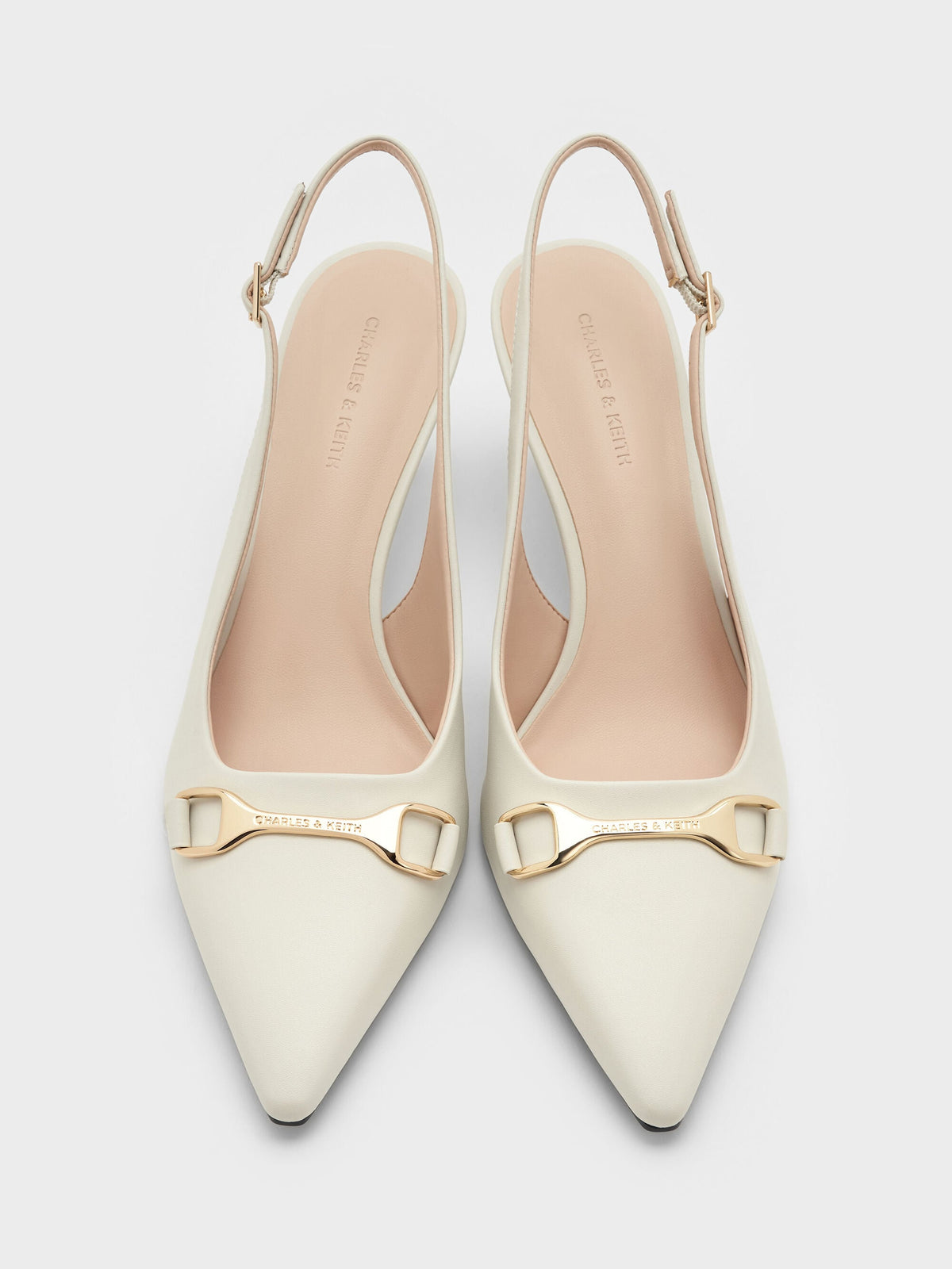 CHARLES & KEITH Premium / Leslie Slingback Pumps - Chalk