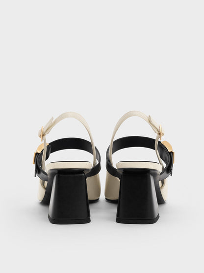 CHARLES & KEITH Recommended / Yvette Mary Jane Slingback Pumps - Chalk