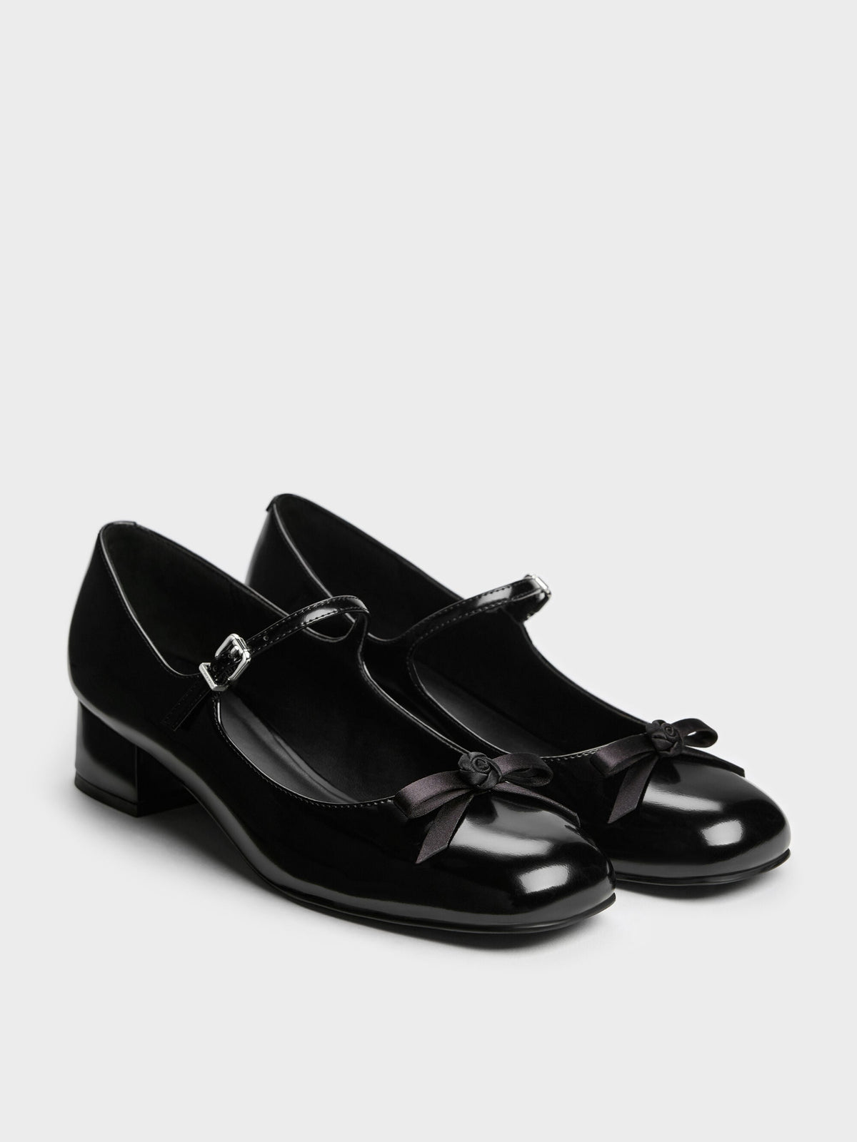 CHARLES & KEITH Special Offer / Kelis Rose-Bow Mary Jane Pumps - Black Box